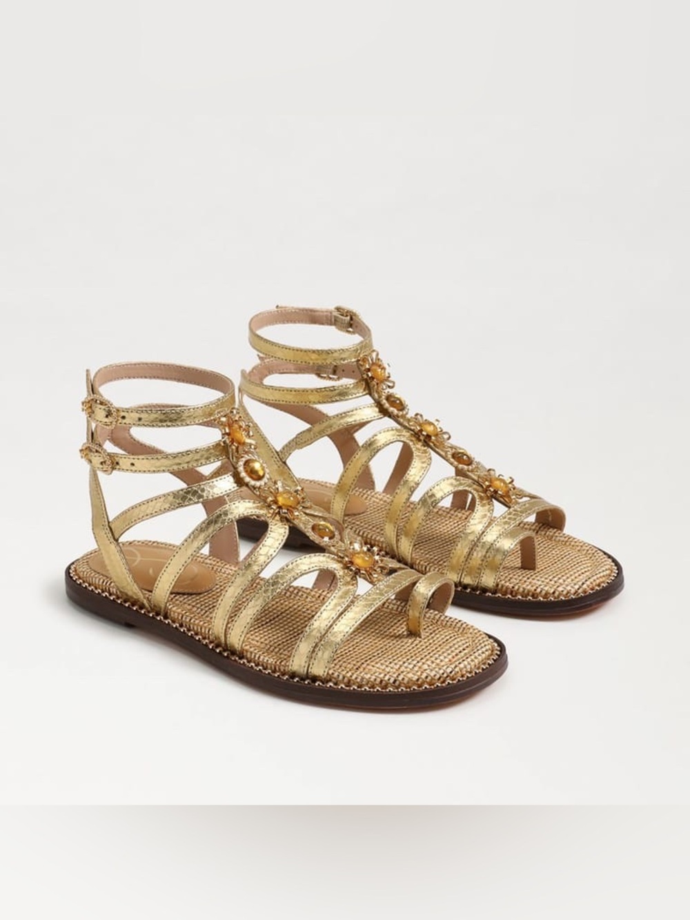 NEW Sam Edelman Tianna Gladiator Sandal Gold Size 7.5